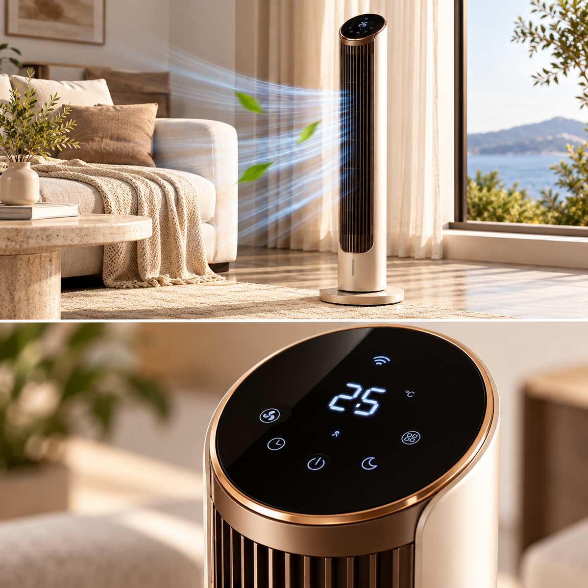 MAVNAOTU VELA Premium Tower Fan – Elegant Modern Design for Everyday Comfort