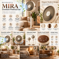 MAVNAOTU MIRA Premium Pedestal Fan – Elegant Modern Design with Walnut Wood Accents for Everyday Comfort