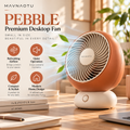 MAVNAOTU PEBBLE Premium Desktop Fan – Compact Rounded Design in Terracotta Orange for Personal Everyday Comfort