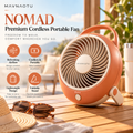 MAVNAOTU NOMAD Premium Cordless Portable Fan – Modern Coral Orange Design for Refreshing Comfort Anywhere