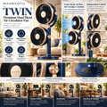 MAVNAOTU TWIN Premium Dual-Head Air Circulator Fan – Modern Cobalt Blue Design for Flexible Dual Airflow Comfort
